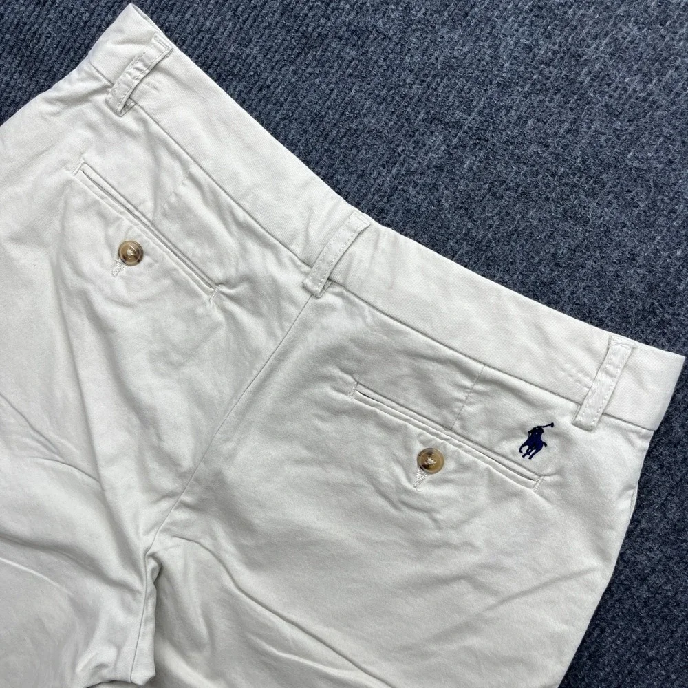 Polo Ralph Lauren Chino Shorts Boys 18 Tan Cream Flat Front Preppy 29 Waist